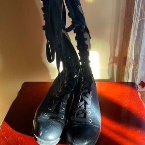 Black knee high boots